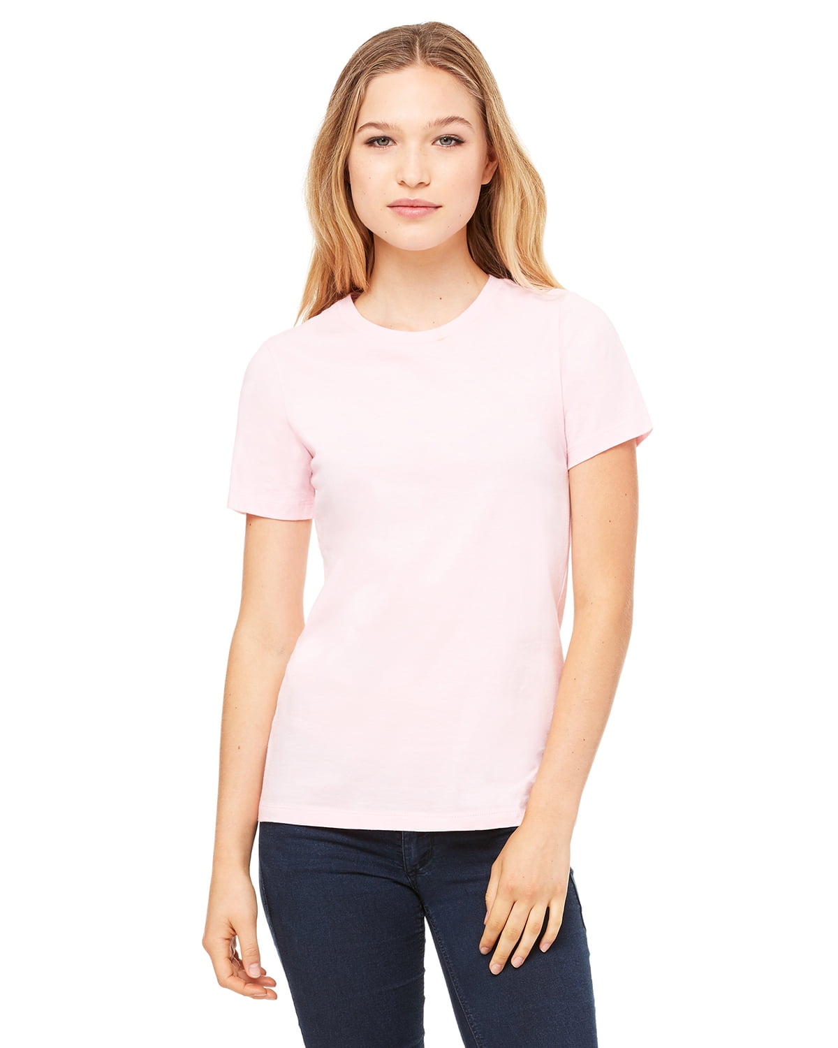 JustBlanks Women’s Relaxed Jersey Tee Pre Shrunk Relaxed Fit Side Seams ...