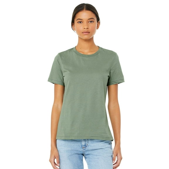 JustBlanks Women’s Relaxed Jersey Tee Pre Shrunk Relaxed Fit Side Seams, SAGE, 2XL