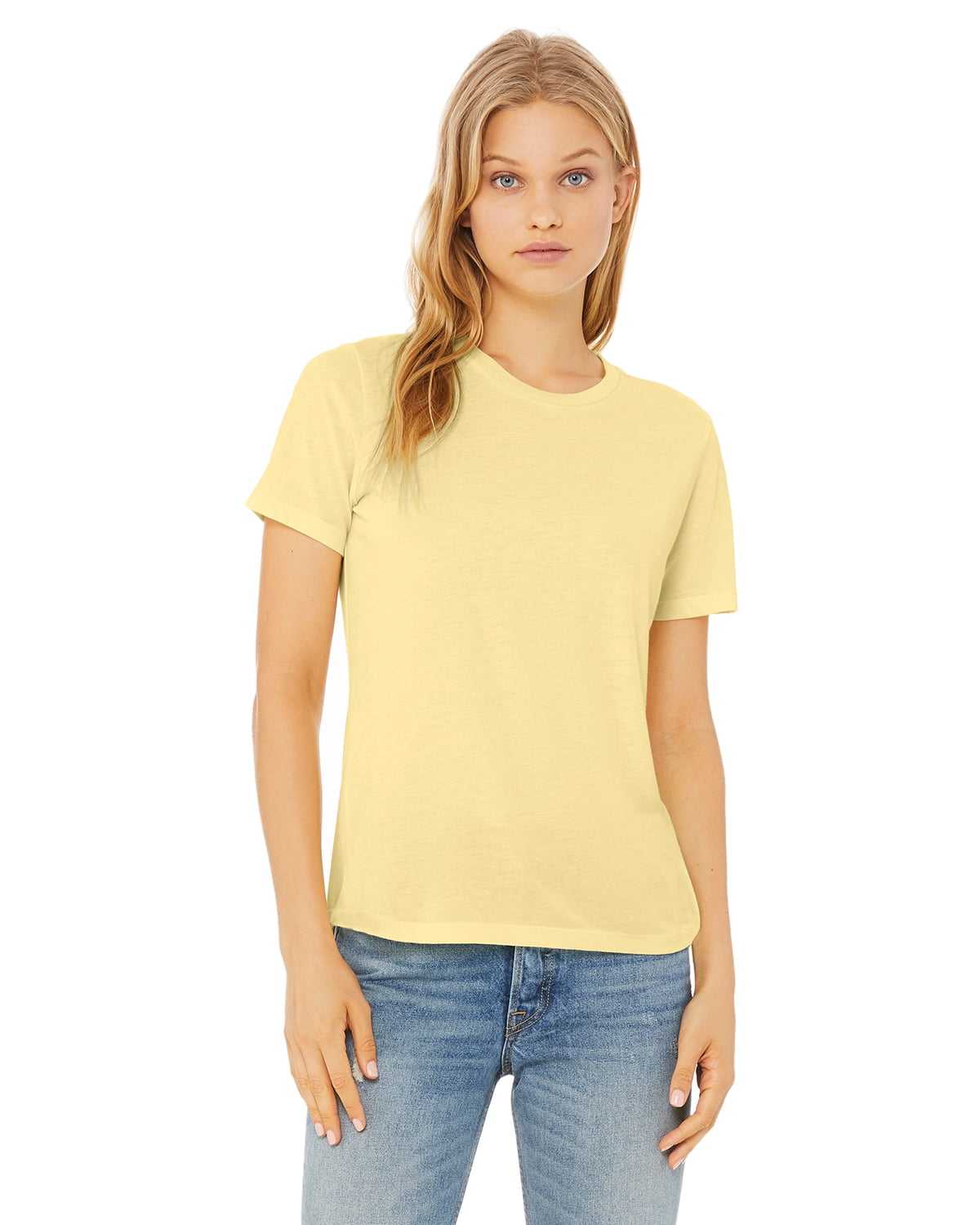 JustBlanks Women’s Relaxed Jersey Tee Pre Shrunk Relaxed Fit Side Seams ...