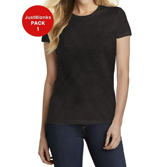 JustBlanks Womens Fitted Tri-Blend T-Shirt Soft Lightweight Flattering Fit