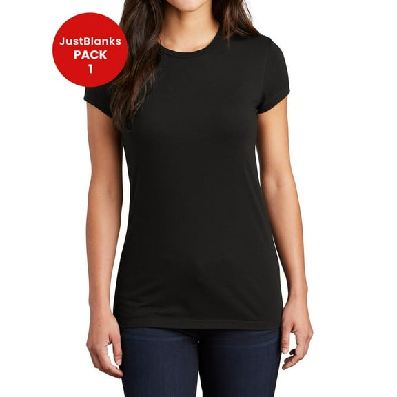 JustBlanks Womens Fitted Tri-Blend T-Shirt Soft Lightweight Flattering Fit