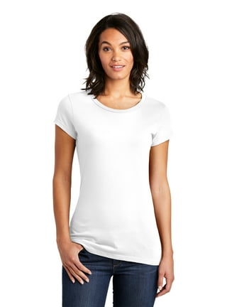 Ladies White Crew Neck T Shirt
