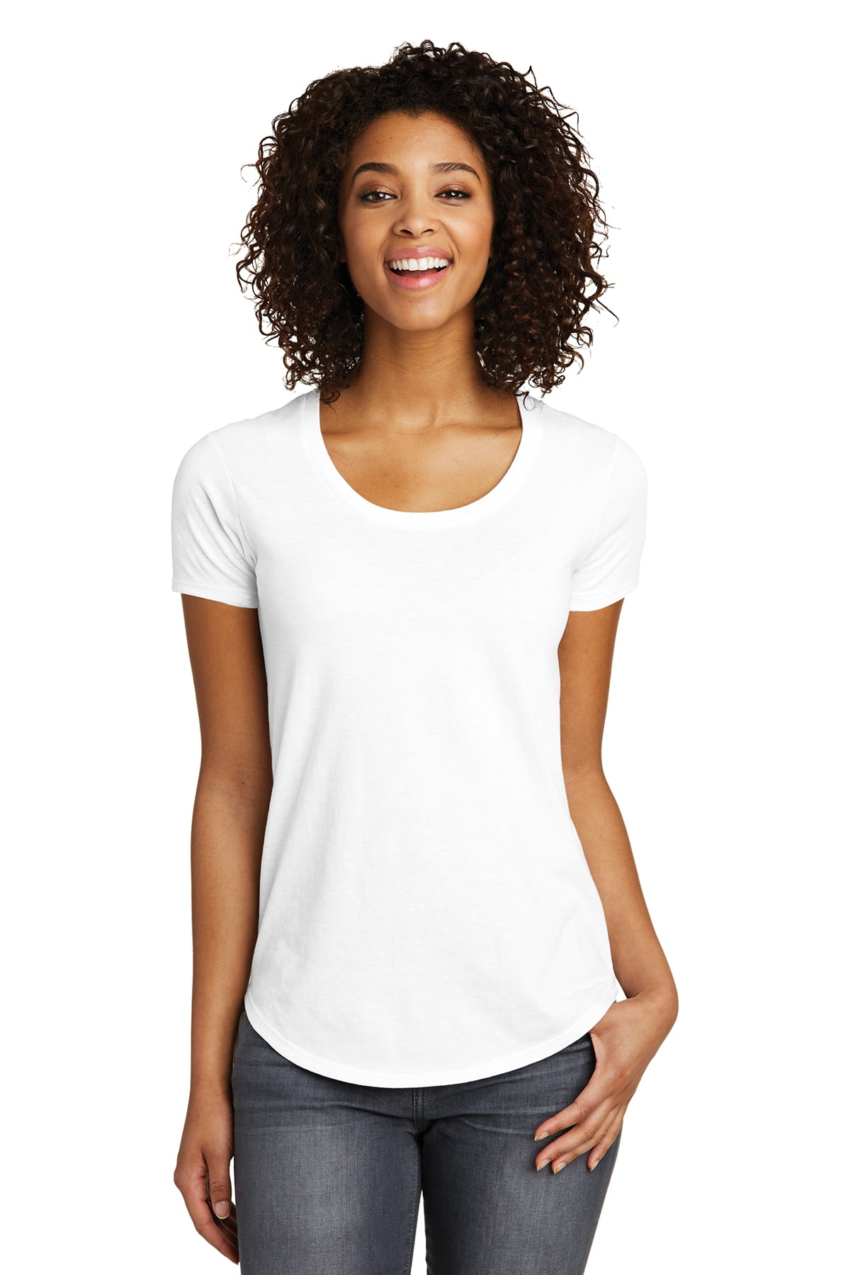 JustBlanks Women’s Short Sleeve Fitted Very Important Tee 4.3-ounce, 100%  Cotton Form Fitting Scoop Neck T-Shirt for women - White - X-Small