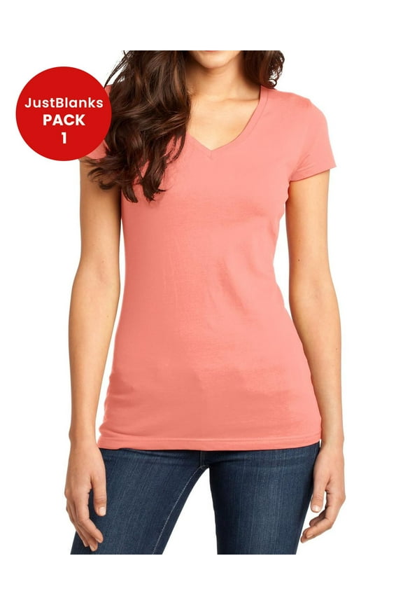 Juniors Very Important V Neck T Shirt 100 Ring Spun Combed Cotton 4.3 oz. Weight