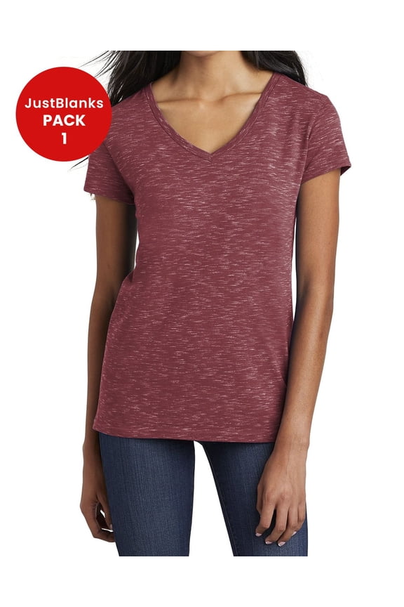 Women’s Short Sleeve Tee Medal 100% Cotton Relaxed Fit Shoulder to Shoulder Taping V-Neck T-Shirt for Women - Cardinal - 4X-Large
