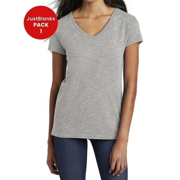 JustBlanks Womens Soft Lightweight V Neck Relaxed Fit Breathable Cotton Blend T Shirt
