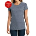 thumbnail image 1 of JustBlanks Women’s Short Sleeves Perfect Weight Pure Perfection Tee Shirt 100% Combed Cotton Crew Neck T-Shirt for Women - Heathered Navy - 4X-Large, 1 of 1