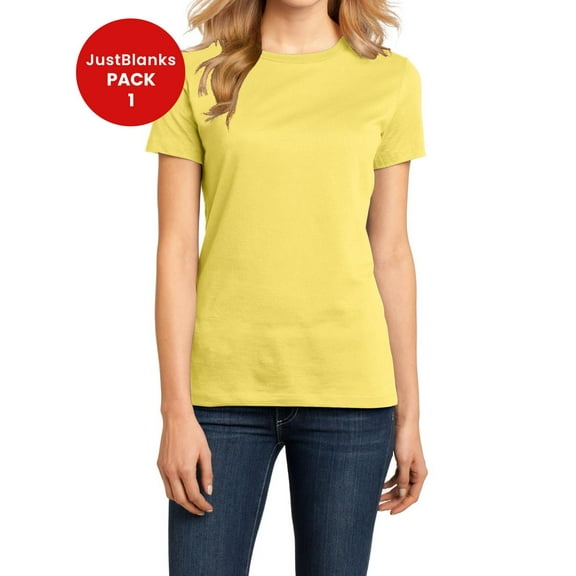 JustBlanks Ladies Perfect Weight 32 singles Shoulder to shoulder taping Crew Neck T Shirt