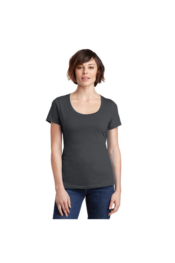 Ladies Perfect Weight Scoop Tee Shoulder to shoulder taping 32 singles T Shirt