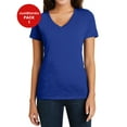 thumbnail image 1 of JustBlanks Ladies Super Slub V Neck 100 Ring Spun Combed Cotton T Shirt, 1 of 1