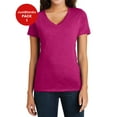 thumbnail image 1 of JustBlanks Ladies Super Slub V Neck 100 Ring Spun Combed Cotton T Shirt, 1 of 1