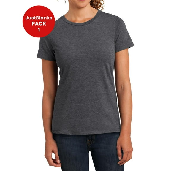 JustBlanks Perfect Blend CVC Tee 100 Pure Tee Perfection Rib Knit Neck