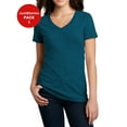 thumbnail image 1 of JustBlanks Women's Perfect Blend V-Neck Tee Tear-away label 1x1 rib knit neck Shoulder to shoulder taping, 1 of 1