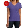 thumbnail image 1 of JustBlanks Women's Perfect Blend V-Neck Tee Tear-away label 1x1 rib knit neck Shoulder to shoulder taping, 1 of 1