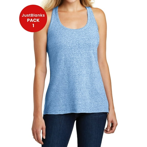 JustBlanks Women's Astro Twist Back Tank Twist back detail Binding at neck and armholes Raw edge hem