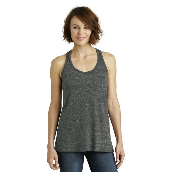 JustBlanks Women's Cosmic Twist Back Tank Binding at neck and armholes Serge stitch Twist back detail Raw edge hem