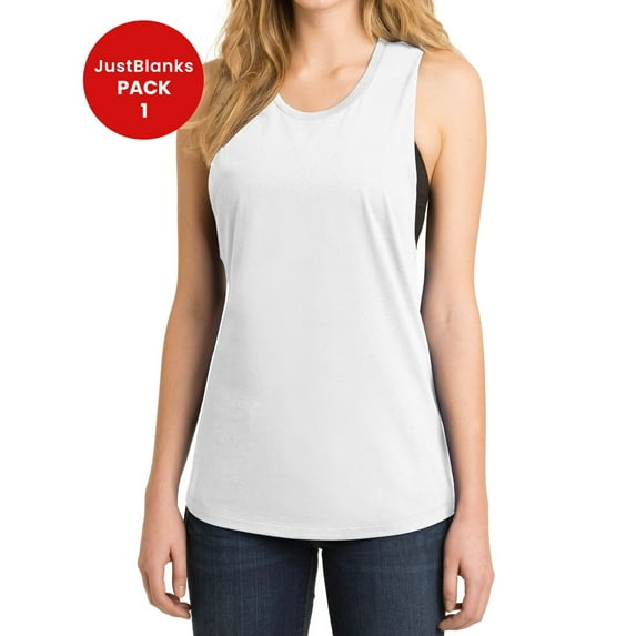 JustBlanks Womens Slim Fit V Neck Festival Tank with Curved Hem