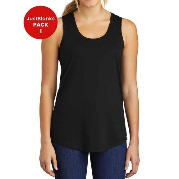 JustBlanks Women Tri Racerback Tank Back Neck Tape Curved Hem Arm Openings