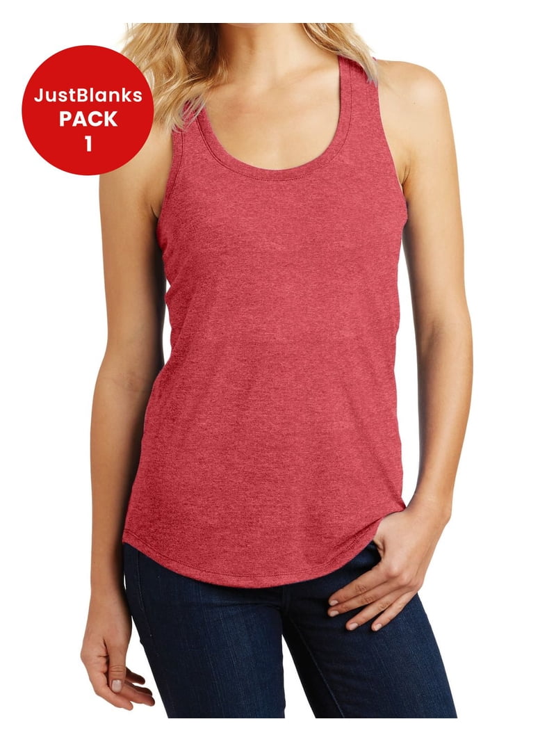 JustBlanks Women's Sleeveless Perfect Tri Racerback Tank Top Back