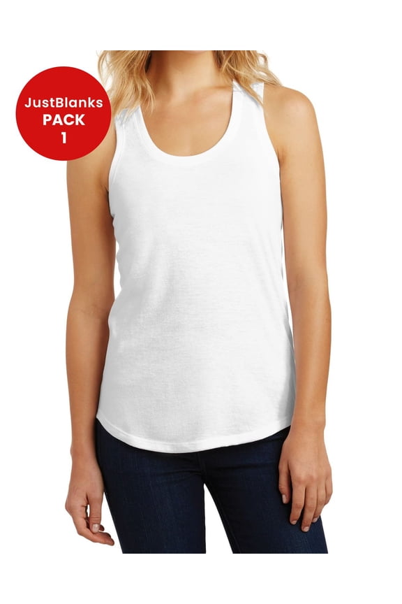 Women Tri Racerback Tank Back Neck Tape Curved Hem Arm Openings