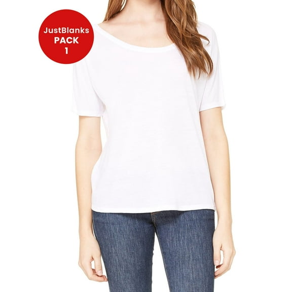 JustBlanks Women Slouchy Tee 65/35 polyester/viscose Relaxed slouchy fit Subtle curved bottom hem