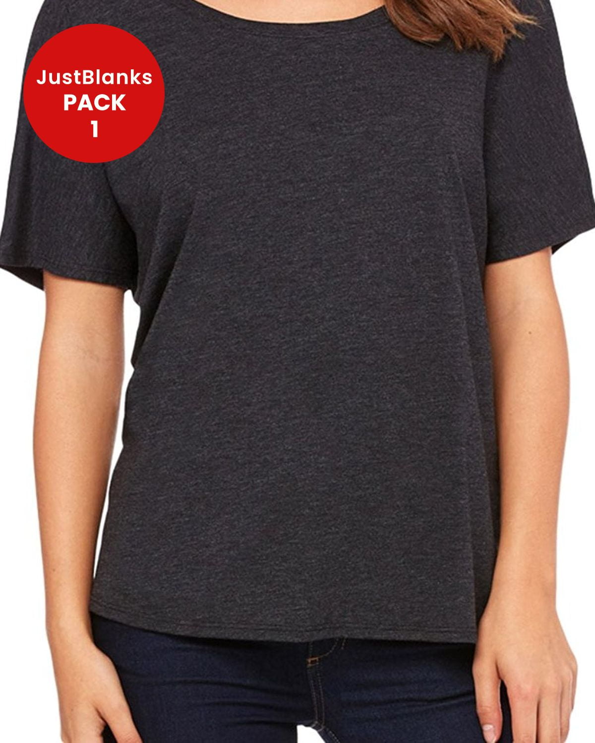 JustBlanks Women Slouchy Tee 65/35 polyester/viscose Relaxed slouchy ...