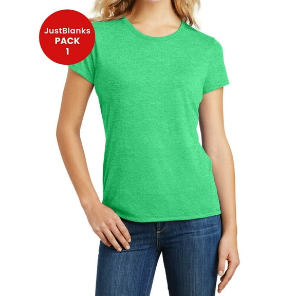 JustBlanks Ladies Perfect Tri Shoulder to shoulder taping Crew T Shirt