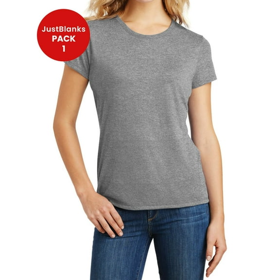 JustBlanks Ladies Perfect Tri Shoulder to shoulder taping Crew T Shirt