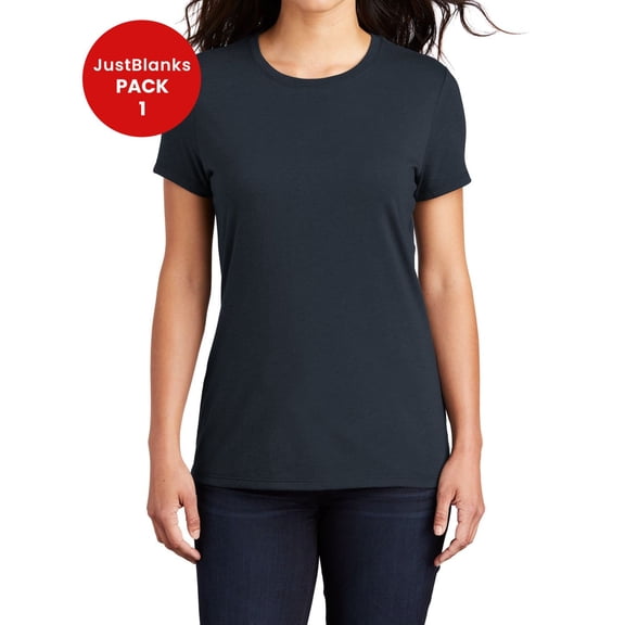 JustBlanks Ladies Perfect Tri Shoulder to shoulder taping Crew T Shirt