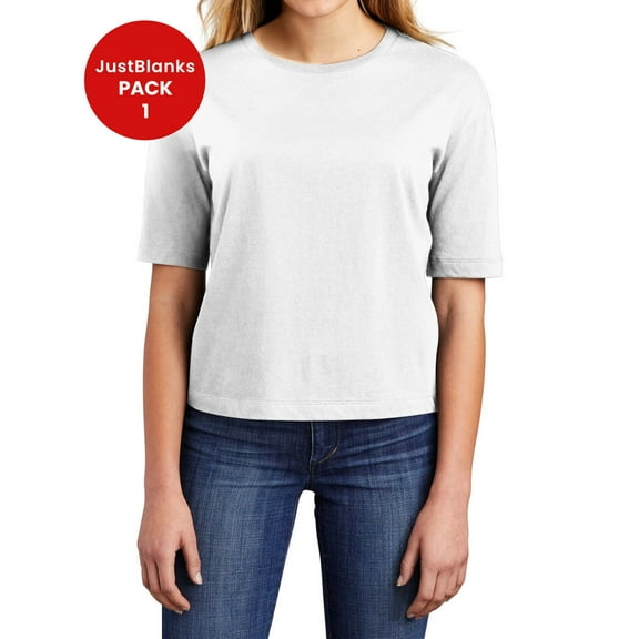 JustBlanks Long Sleeve Tees for Women Performance Boxier Fit Crewneck Tee Shirt