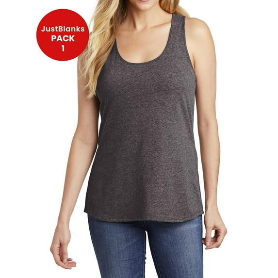 JustBlanks Women V.I.T. Gathered Back Tank Binding at neck and armholes Gathered back detail
