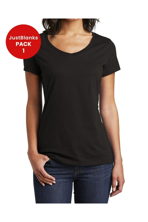 Womens Slim Fit V Neck Soft Cotton Comfortable Lightweight Casual T Shirt