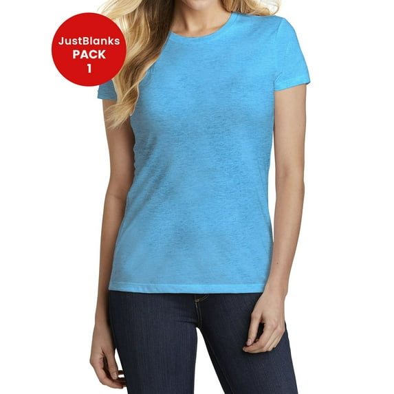 JustBlanks Womens Fitted Tri-Blend T-Shirt Soft Lightweight Flattering Fit