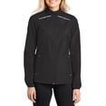 thumbnail image 1 of JustBlanks Womens Lightweight Full Zip Reflective Trim Jacket with Stand Collar Elastic Cuffs, 1 of 1