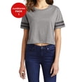 thumbnail image 1 of JustBlanks Womens Retro Scorecard Crop T Shirt Distressed Stripes Soft Blend Casual Vintage Fit, 1 of 1