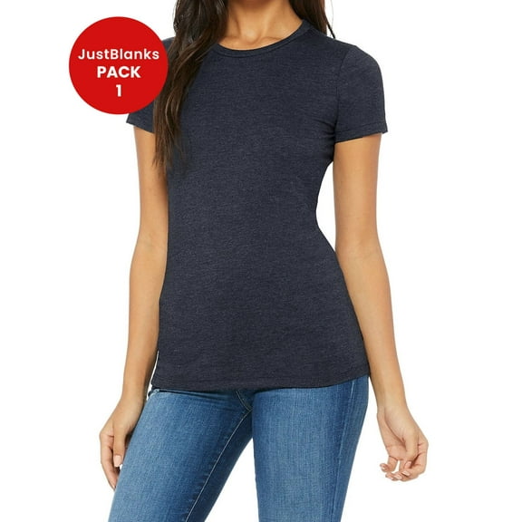 JustBlanks Women The Favorite T Shirt 7.2 oz. lin. yd. 100 Airlume Combed Ringspun Cotton