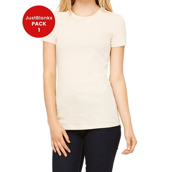JustBlanks Women The Favorite T Shirt 7.2 oz. lin. yd. 100 Airlume Combed Ringspun Cotton