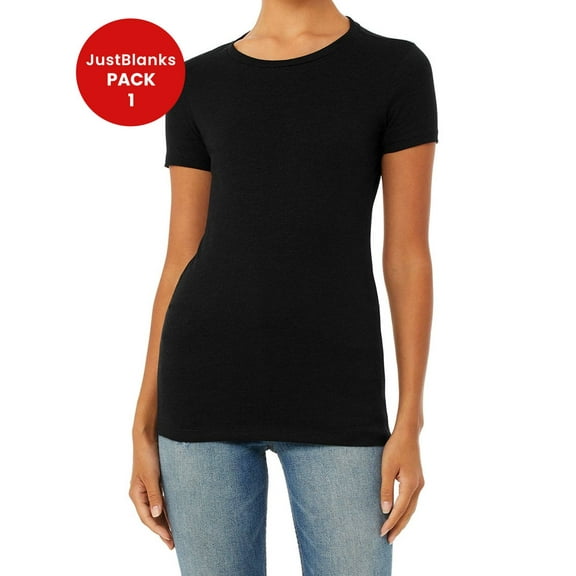 JustBlanks Women The Favorite T Shirt 7.2 oz. lin. yd. 100 Airlume Combed Ringspun Cotton