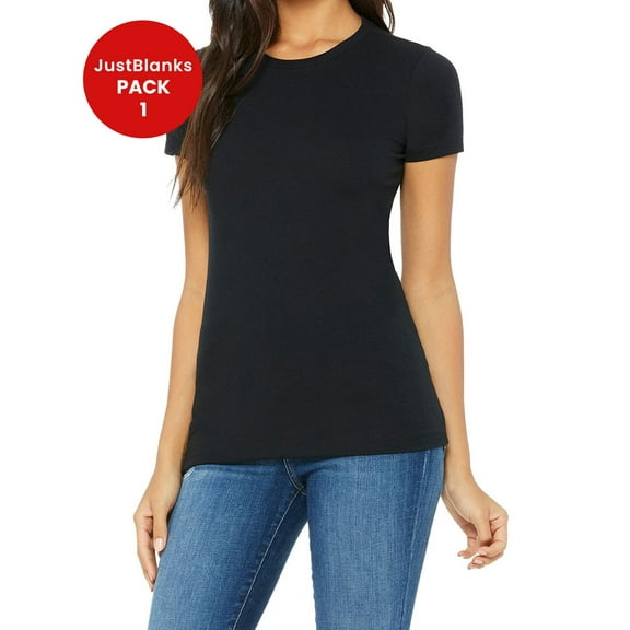JustBlanks Women The Favorite T Shirt 7.2 oz. lin. yd. 100 Airlume Combed Ringspun Cotton