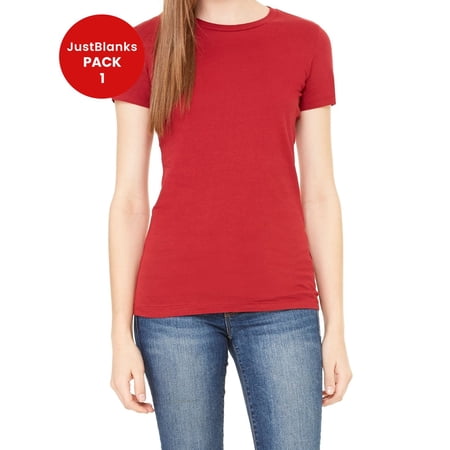 JustBlanks Women The Favorite T Shirt 7.2 oz. lin. yd. 100 Airlume Combed Ringspun Cotton