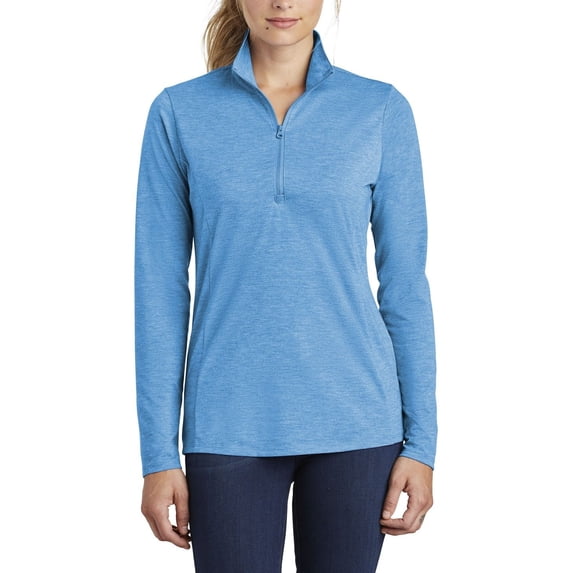 JustBlanks Womens Tri Blend Wicking 1 4 Zip Pullover with Cadet Collar