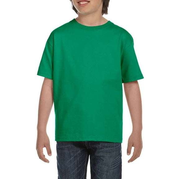 JustBlanks Youth DryBlend Short Sleeve Crew Neck Double Stitched Hem Classic Fit T Shirt