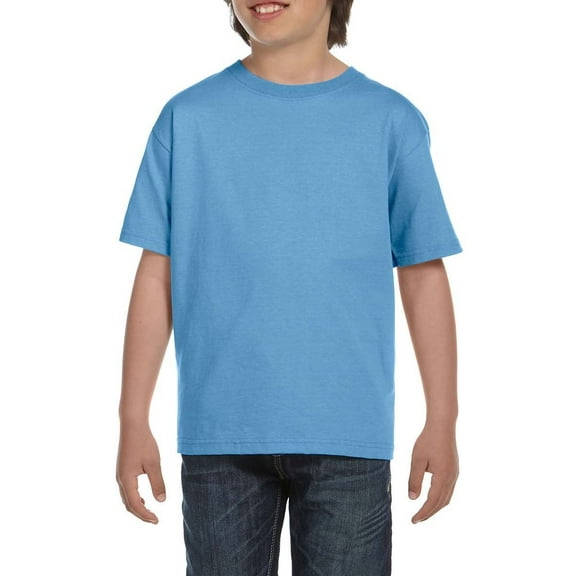 JustBlanks Youth DryBlend Short Sleeve Crew Neck Double Stitched Hem Classic Fit T Shirt