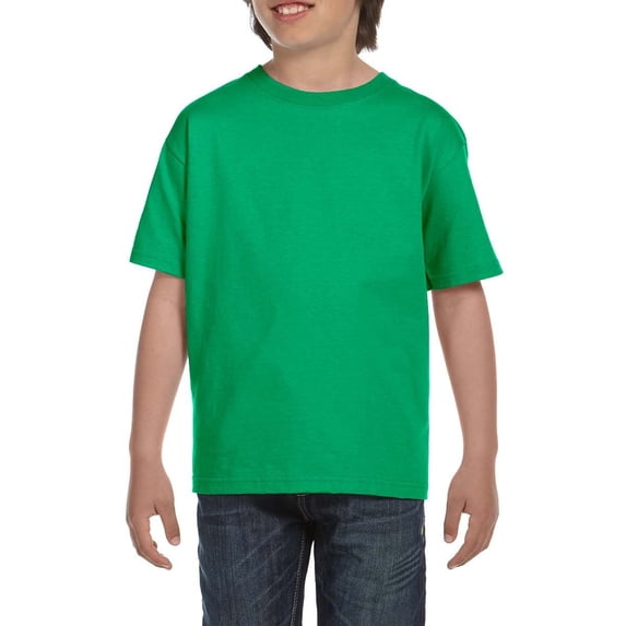 JustBlanks Youth DryBlend Short Sleeve Crew Neck Double Stitched Hem Classic Fit T Shirt