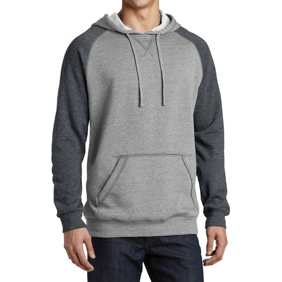 JustBlanks Sweatshirts Lightweight Fleece Raglan Hoodie with Contrast Sleeves