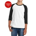 thumbnail image 1 of JustBlanks Youth 3 4 Sleeve Raglan Comfortable Lightweight Baseball T Shirt for Kids, 1 of 1