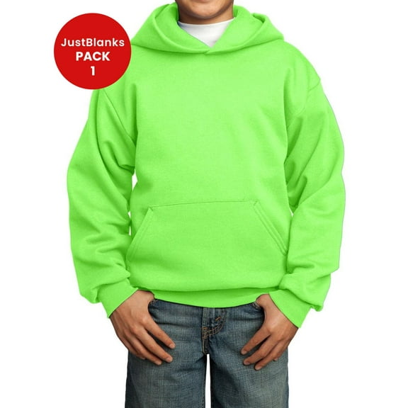 JustBlanks Youth Core Fleece Pullover Hooded Sweatshirt