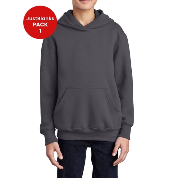 JustBlanks Youth Core Fleece Pullover Hooded Sweatshirt