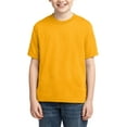 thumbnail image 1 of JustBlanks Youth DRI-POWER ACTIVE T-Shirt Shoulder To Shoulder Taping Double Needle Sleeves And Hem, Gold, XL, 1 of 1