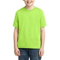 thumbnail image 1 of JustBlanks Youth DRI-POWER ACTIVE T-Shirt Shoulder To Shoulder Taping Double Needle Sleeves And Hem, Neon Green, XL, 1 of 1